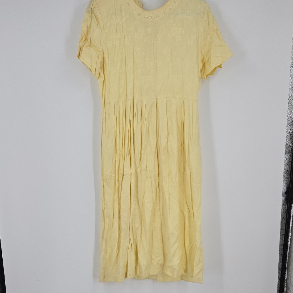 Vintage Country Wear Clothing Company Soft Yellow Midi Dress 12p Cottagecore